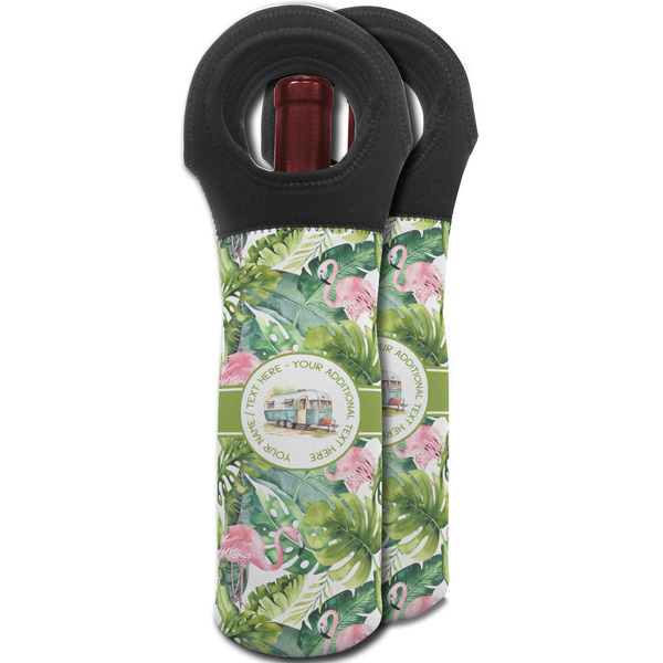Flamingo & Camping Wine Tote Bag - Two Bags