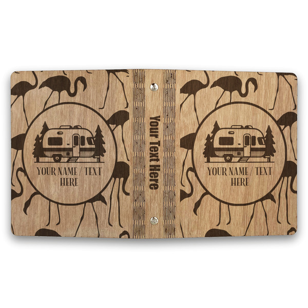 Flamingo & Camping Wood 3-Ring Binders - 1" Half-Letter - Approval
