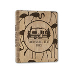 Flamingo & Camping Wood 3-Ring Binder - 1" Half-Letter Size (Personalized)