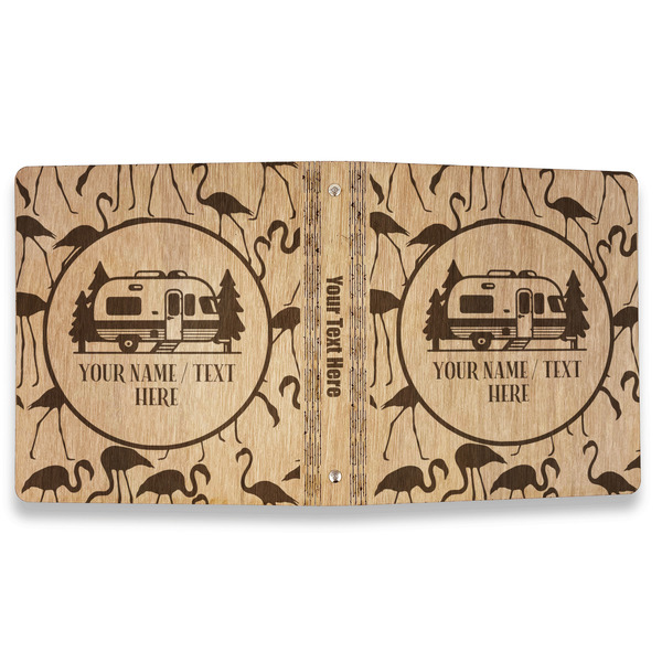 Flamingo & Camping Wood 3-Ring Binders - 1" Letter - Approval