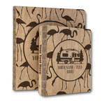 Flamingo & Camping Wood 3-Ring Binder (Personalized)
