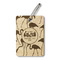 Flamingo & Camping Wood Luggage Tag - Rectangle (Personalized)