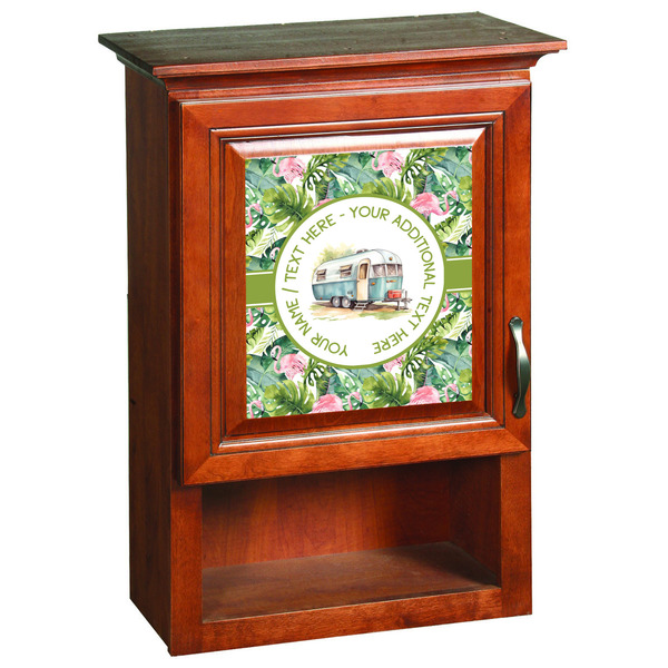 Flamingo & Camping Wooden Cabinet Decal (Medium)