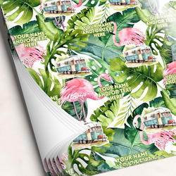 Flamingo & Camping Wrapping Paper Sheets