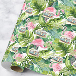 Flamingo & Camping Wrapping Paper Roll - Large - Satin