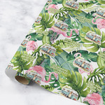 Flamingo & Camping Wrapping Paper Roll - Medium - Matte
