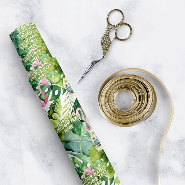 Flamingo & Camping Wrapping Paper Rolls - Lifestyle 1
