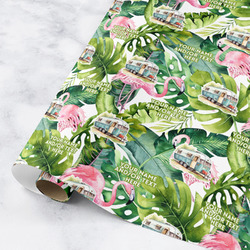 Flamingo & Camping Wrapping Paper Roll - Small - Satin