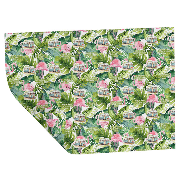 Custom Flamingo & Camping Wrapping Paper Sheets - Double-Sided - 20" x 28"