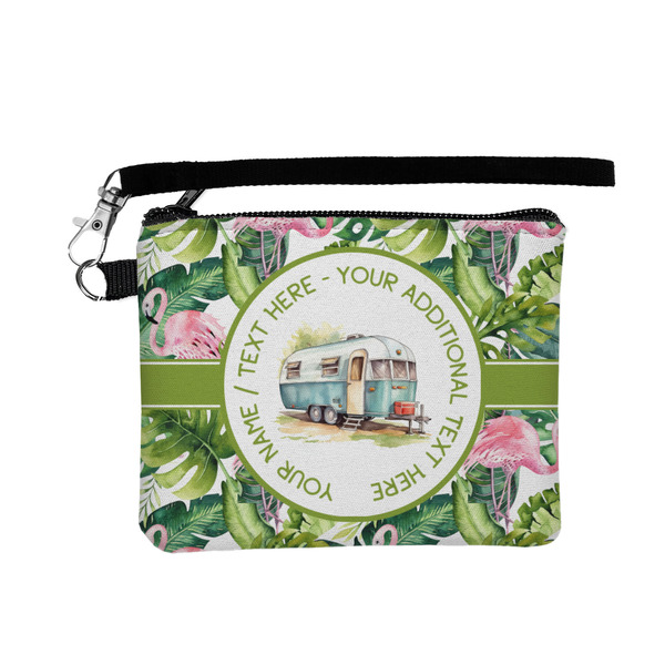 Custom Flamingo & Camping Wristlet ID Case (Personalized)