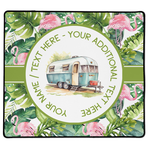 Custom Flamingo & Camping Gaming Mouse Pad - XL - 18" x 16" (Personalized)