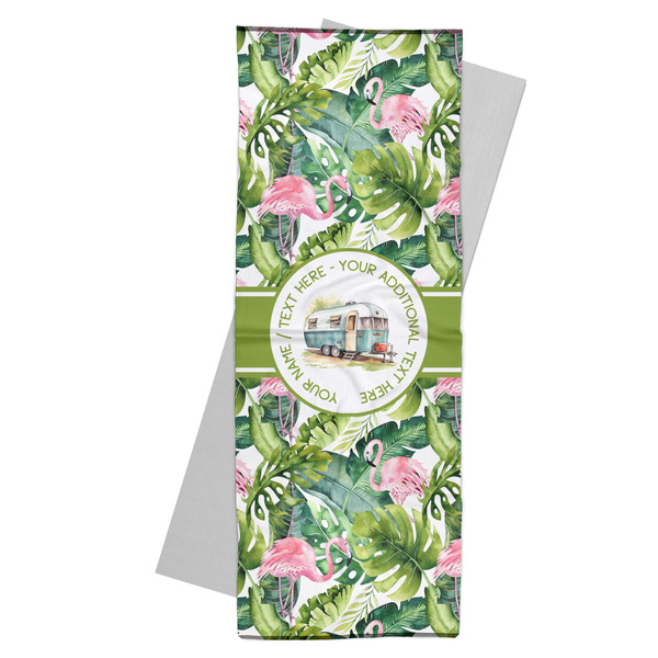 Custom Flamingo & Camping Yoga Mat Towel (Personalized)