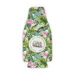Flamingo & Camping Zipper Bottle Cooler - Single (Personalized)