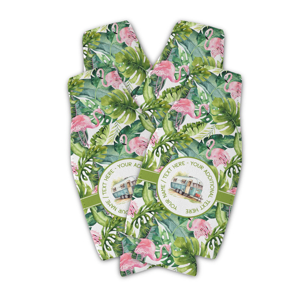 Flamingo & Camping Zipper Bottle Cooler - Set of 4 - Main