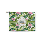 Flamingo & Camping Zipper Pouch - Small - 8.5" x 6" (Personalized)