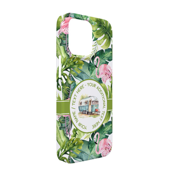 Custom Flamingo & Camping iPhone Case - Plastic - iPhone 13 Pro (Personalized)