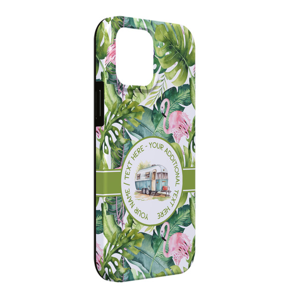 Custom Flamingo & Camping iPhone Case - Rubber Lined - iPhone 13 Pro Max (Personalized)
