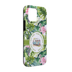 Flamingo & Camping iPhone Case - Rubber Lined - iPhone 13 (Personalized)