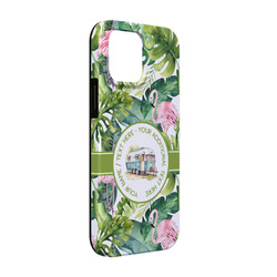 Flamingo & Camping iPhone Case - Rubber Lined - iPhone 13 (Personalized)