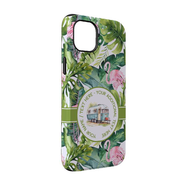 Custom Flamingo & Camping iPhone Case - Rubber Lined - iPhone 14 Pro (Personalized)