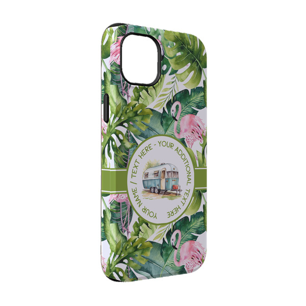 Custom Flamingo & Camping iPhone Case - Rubber Lined - iPhone 14 (Personalized)