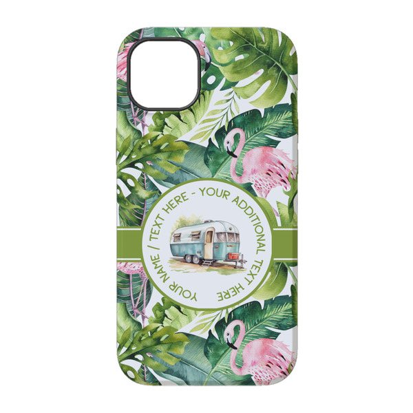 Flamingo & Camping iPhone 14 Tough Case - Back