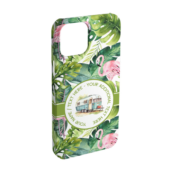 Custom Flamingo & Camping iPhone Case - Plastic - iPhone 15 (Personalized)