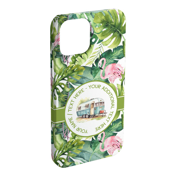 Custom Flamingo & Camping iPhone Case - Plastic (Personalized)