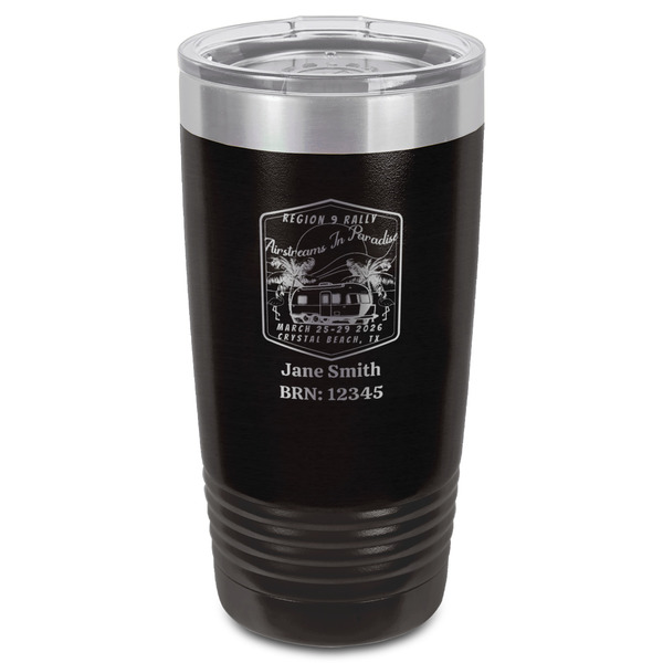 Airstreams in Paradise - Region 9 Rally 2026 Black Polar Camel Tumbler - 20oz - Front