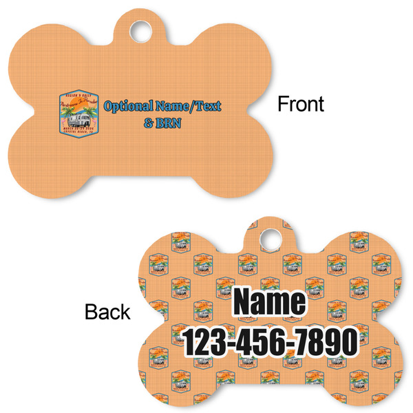 Airstreams in Paradise - Region 9 Rally 2026 Bone Shaped Dog ID Tag - Large - Front & Back View