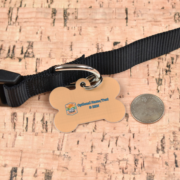 Airstreams in Paradise - Region 9 Rally 2026 Bone Shaped Dog ID Tag - Large - In Context