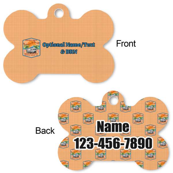 Airstreams in Paradise - Region 9 Rally 2026 Bone Shaped Dog ID Tag - Small - Front & Back View