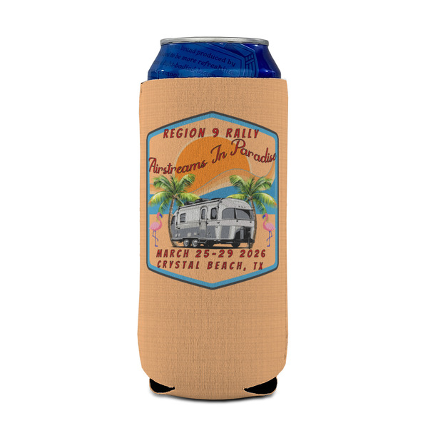 Airstreams in Paradise - Region 9 Rally 2026 Can Cooler - 16oz - Front on Can