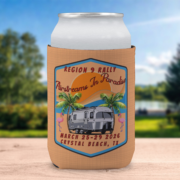 Airstreams in Paradise - Region 9 Rally 2026 Can Cooler - Standard 12oz - In Context