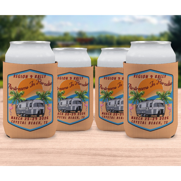 Airstreams in Paradise - Region 9 Rally 2026 Can Cooler - Standard 12oz - Set of 4 - In Context