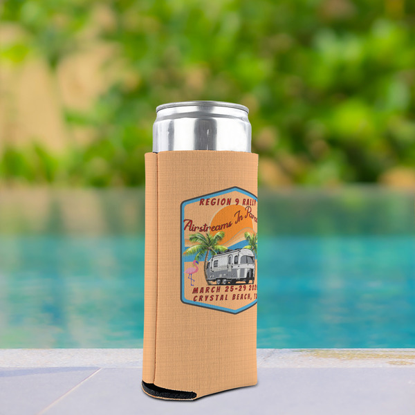 Airstreams in Paradise - Region 9 Rally 2026 Can Cooler - Tall 12oz - In Context