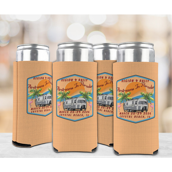 Airstreams in Paradise - Region 9 Rally 2026 Can Cooler - Tall 12oz - Set of 4 - In Context