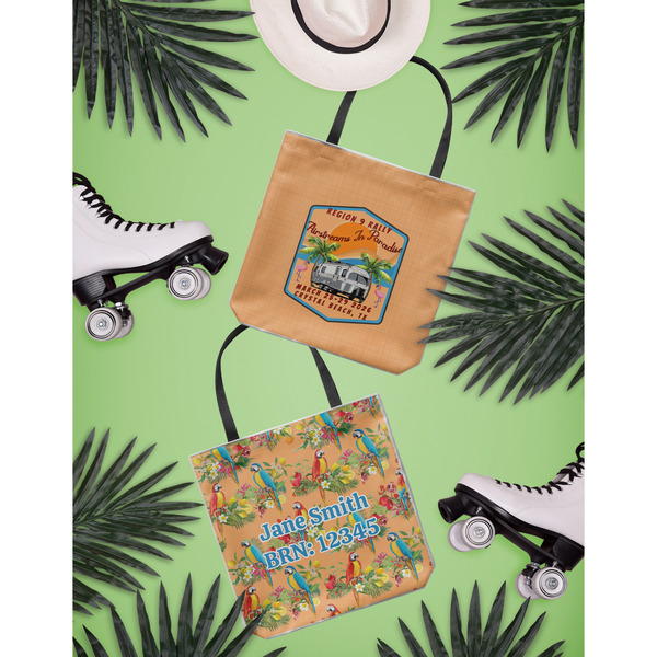 Airstreams in Paradise - Region 9 Rally 2026 Canvas Tote Lifestyle Front and Back- 13x13