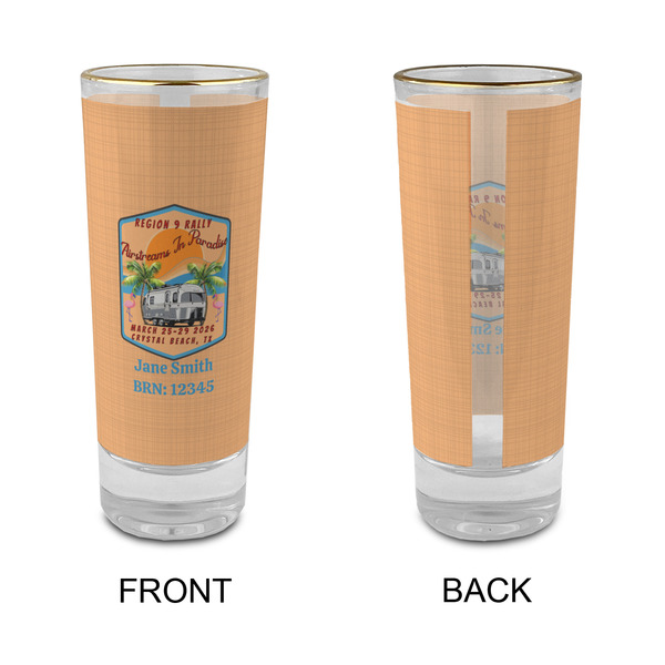 Airstreams in Paradise - Region 9 Rally 2026 Glass Shot Glass - 2oz - Single - Front & Back
