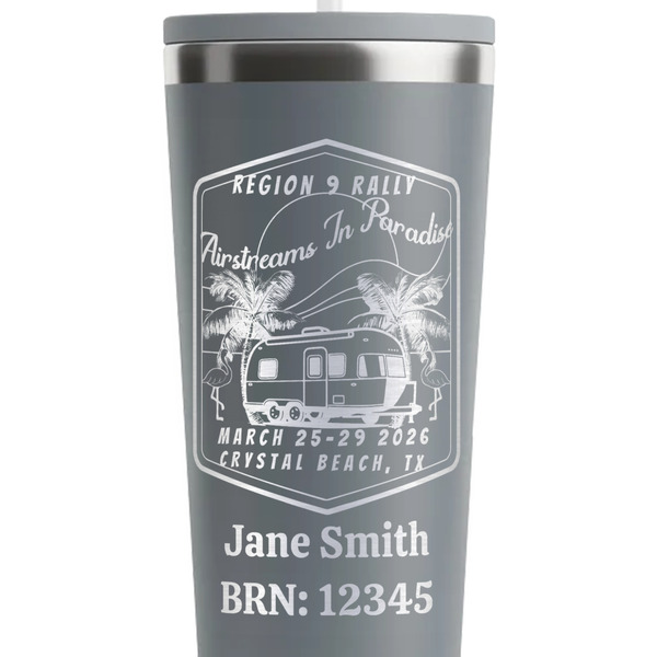 Airstreams in Paradise - Region 9 Rally 2026 Grey RTIC Everyday Tumbler - 28 oz. - Close Up