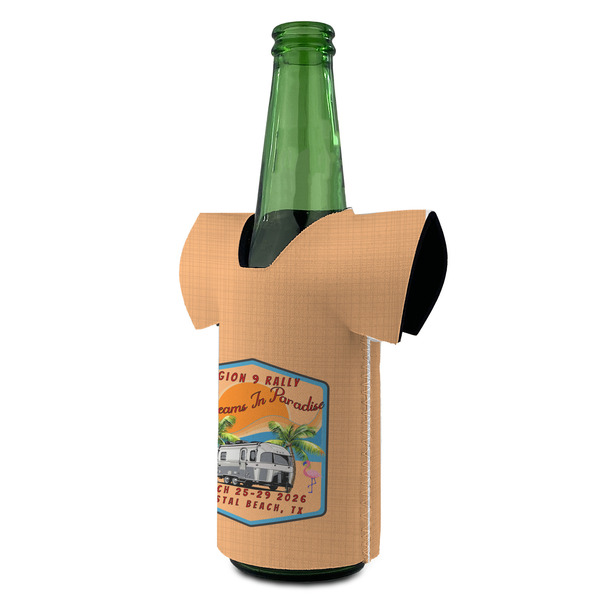 Airstreams in Paradise - Region 9 Rally 2026 Jersey Bottle Cooler - ANGLE (on bottle)