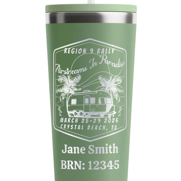 Airstreams in Paradise - Region 9 Rally 2026 Light Green RTIC Everyday Tumbler - 28 oz. - Close Up