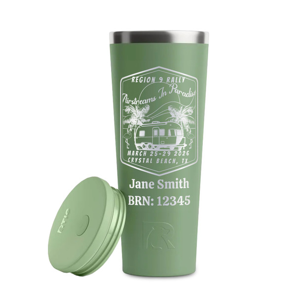 Airstreams in Paradise - Region 9 Rally 2026 Light Green RTIC Everyday Tumbler - 28 oz. - Lid Off