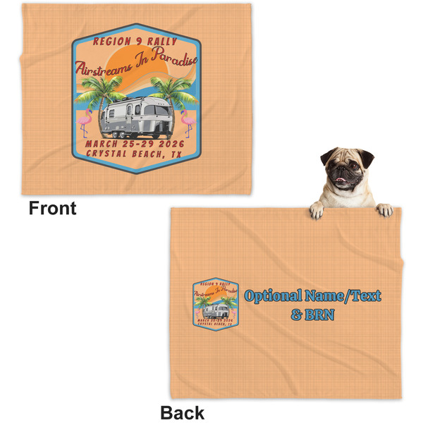 Airstreams in Paradise - Region 9 Rally 2026 Microfleece Dog Blanket - Large- Front & Back