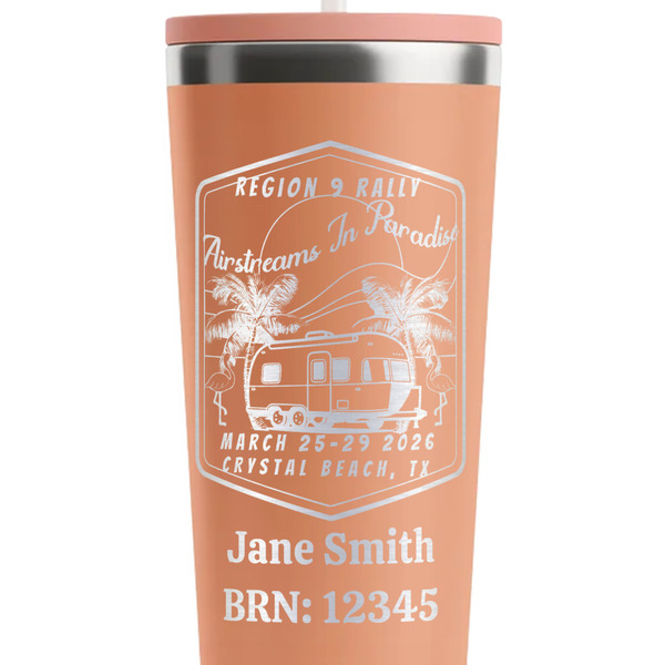 Airstreams in Paradise - Region 9 Rally 2026 Peach RTIC Everyday Tumbler - 28 oz. - Close Up
