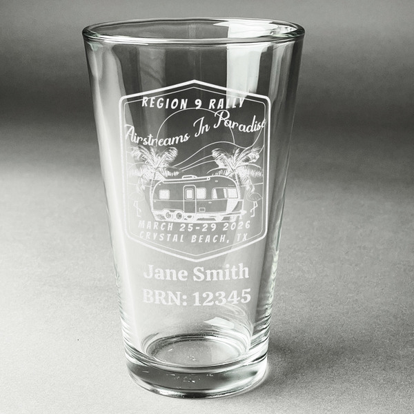 Custom Airstreams in Paradise - Region 9 Rally 2026 Pint Glass - Laser Engraved