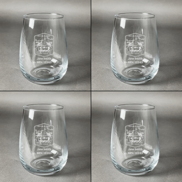 Airstreams in Paradise - Region 9 Rally 2026 Set of Four Personalized Stemless Wineglasses (Approval)