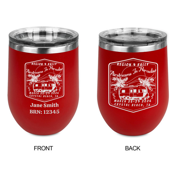 Airstreams in Paradise - Region 9 Rally 2026 Stainless Wine Tumblers - Red - Double Sided - Approval