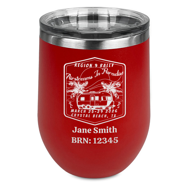 Custom Airstreams in Paradise - Region 9 Rally 2026 Stemless Stainless Steel Wine Tumbler - Red - Double-Sided
