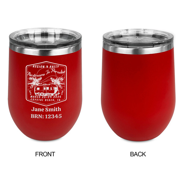 Airstreams in Paradise - Region 9 Rally 2026 Stainless Wine Tumblers - Red - Single Sided - Approval